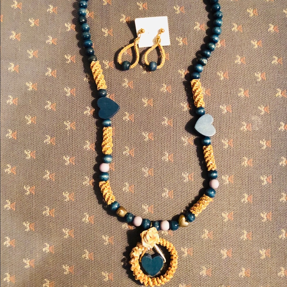 Wheat-weaving Necklace and Earrings Set